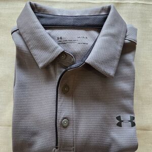 Under Armour Light Gray Polo Shirt - Large